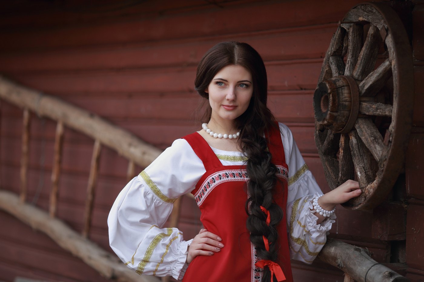 Girls in Slavic costumes in Bekasi